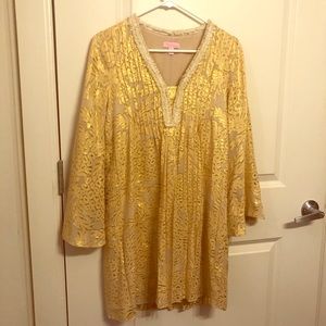Lilly Pulitzer Gold Dress/Coverup